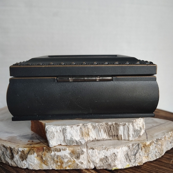 Religious Jewelry Box Chest Glass Top Velvet Lining Trinket Box Philippians 4:13 - Picture 5 of 16